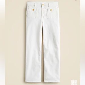 NWT! J.Crew women’s Sailor slim wide-leg jean in white. Size 32